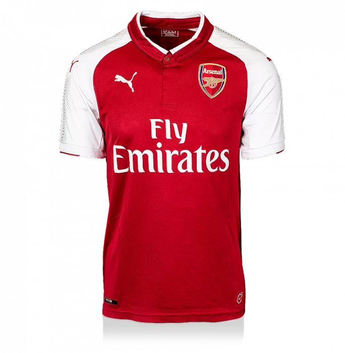 Robert Pires Back Signed Modern Arsenal Home Shirt