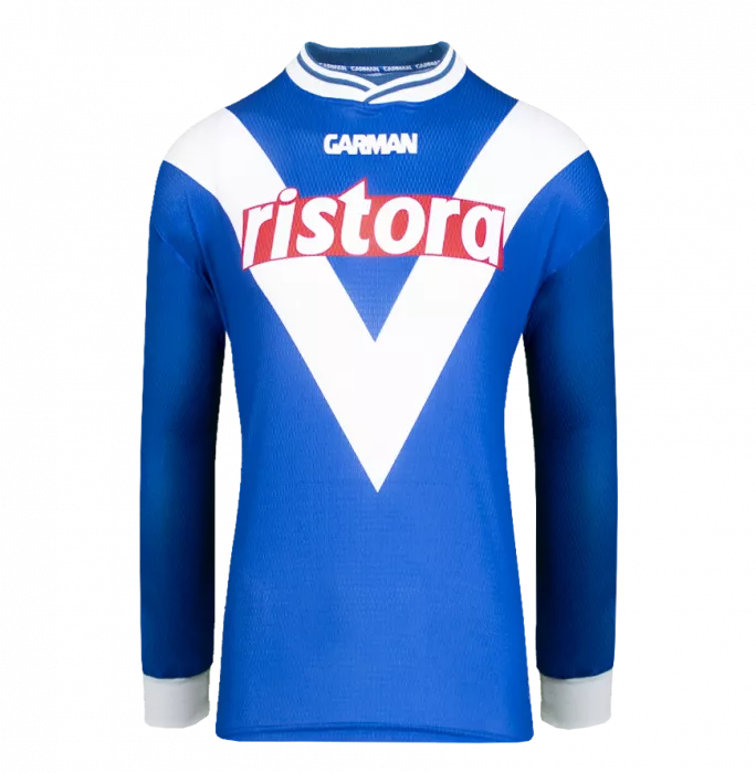 Roberto Baggio Back Signed Brescia 2000-01 Home Shirt With Long Sleeves In Classic Frame