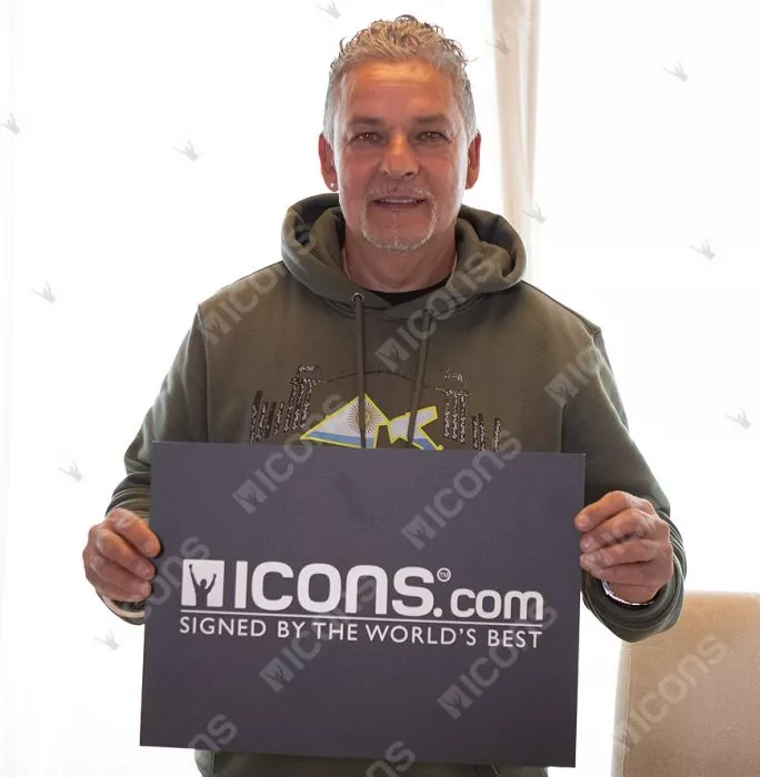 Roberto Baggio Back Signed Brescia 2000-01 Home Shirt With Long Sleeves In Hero Frame: Option 1