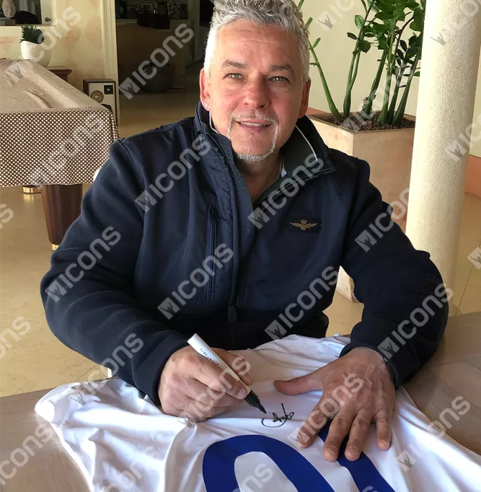 Roberto Baggio Back Signed Brescia Away Shirt In Classic Frame: Final Game Edition