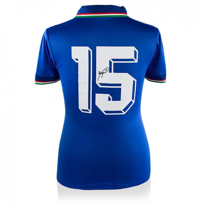 Roberto Baggio Back Signed Italy 1990 Home Shirt
