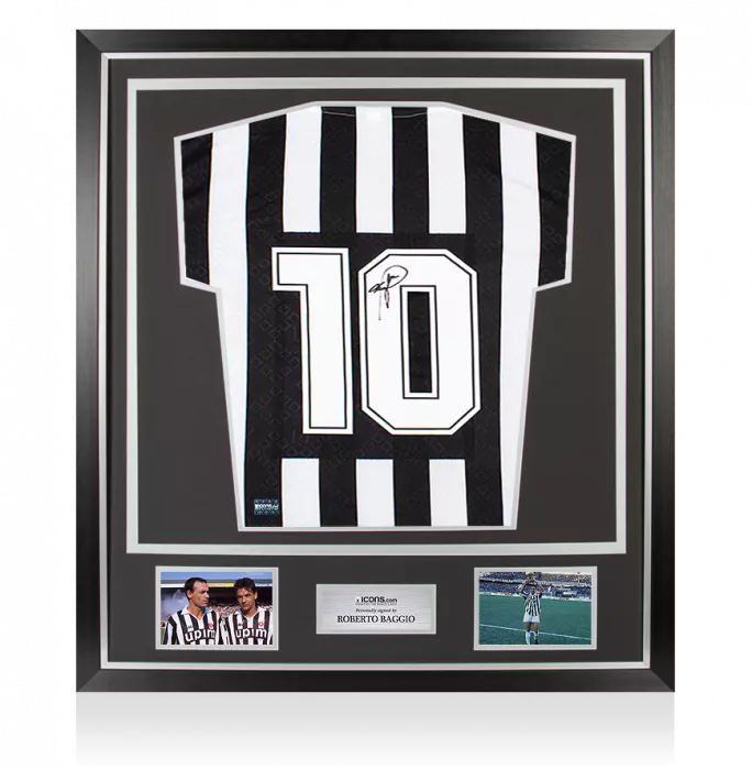 Roberto Baggio Back Signed Juventus 1992-93 Home Shirt With Short Sleeves In Classic Frame