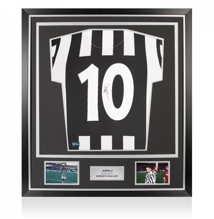 Roberto Baggio Back Signed Juventus 1994-95 Home Shirt In Classic Frame
