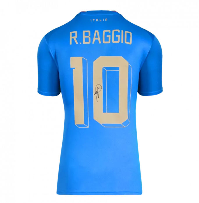 Roberto Baggio Official FIFA World Cup™ Back Signed And Framed Modern Italy Home Shirt
