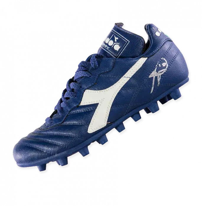 Roberto Baggio Signed Blue Diadora Derby Boot