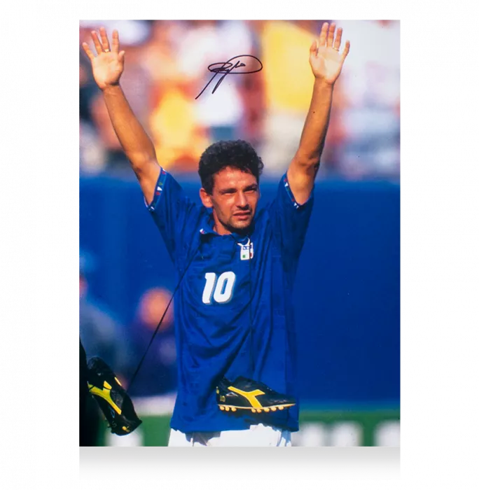 Roberto Baggio Signed Italy Photo: FIFA World Cup Icon