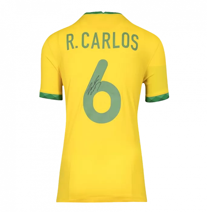 Roberto Carlos Back Signed Brazil 2020-21 Home Shirt