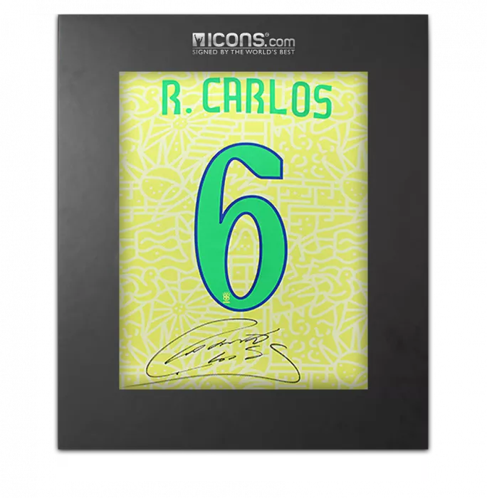 Roberto Carlos Back Signed Brazil Home 2024 Shirt In Deluxe Packaging