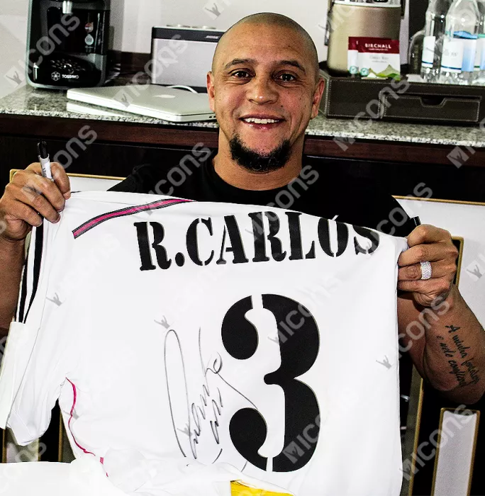 Roberto Carlos Back Signed Real Madrid 2014-15 Home Shirt