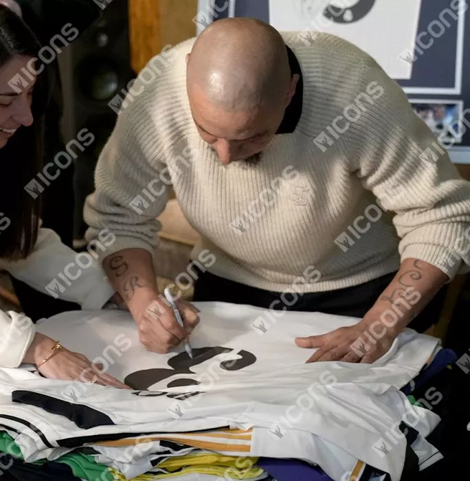 Roberto Carlos Back Signed Real Madrid Home Shirt With Fan Style Numbers In Hero Frame: Option 1