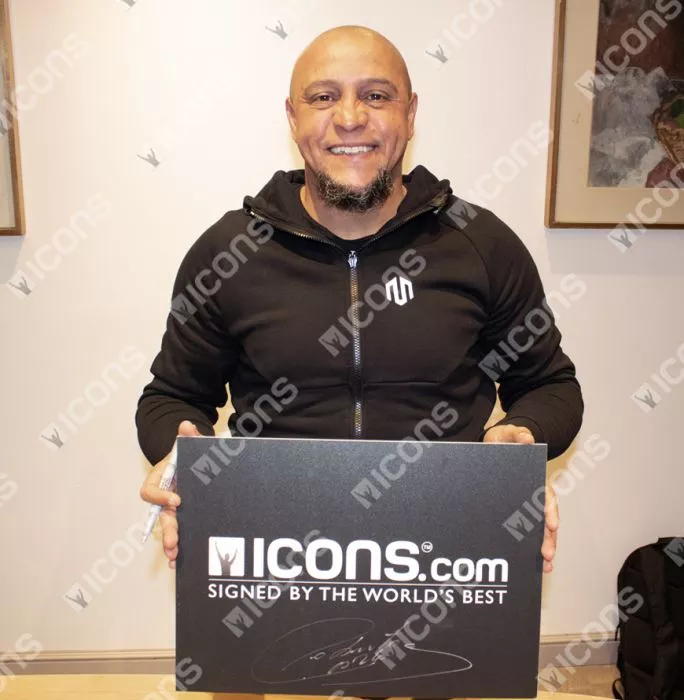 Roberto Carlos Back Signed Real Madrid Teamgeist Shirt