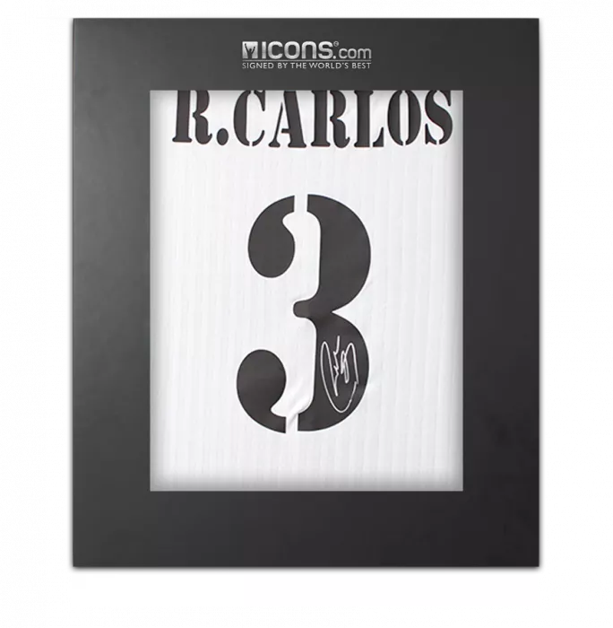 Roberto Carlos Back Signed Real Madrid Terrace Icon Shirt In Deluxe Packaging