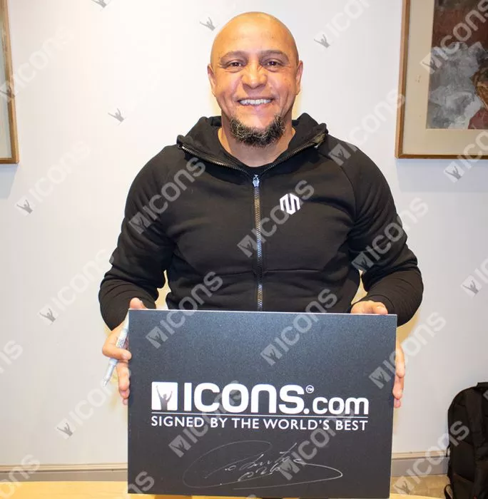 Roberto Carlos Front Signed Brazil 2002-04 Home Shirt