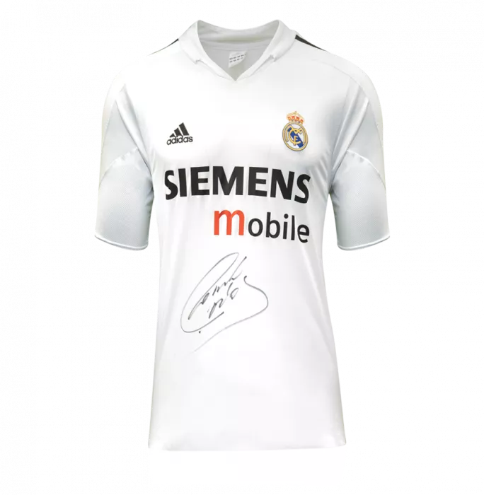 Roberto Carlos Front Signed Real Madrid 2004-05 Home Shirt