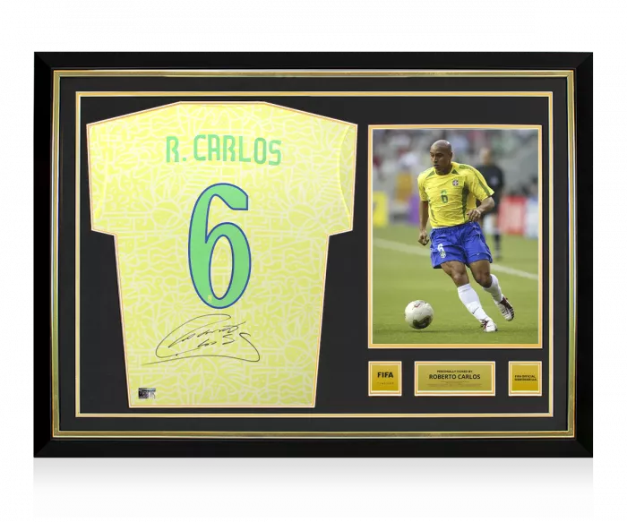 Roberto Carlos Official FIFA World Cup™ Back Signed and Hero Framed Brazil Home 2024 Shirt