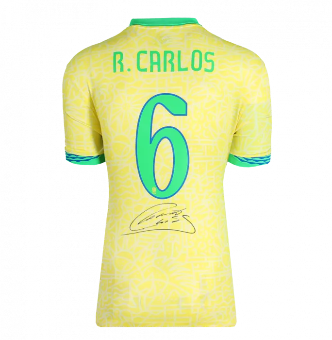 Roberto Carlos Official FIFA World Cup™ Back Signed And Framed Brazil Home 2024 Shirt