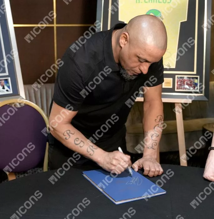 Roberto Carlos Signed And Framed Programme: 2002 UEFA Champions League Final - Hardback Edition