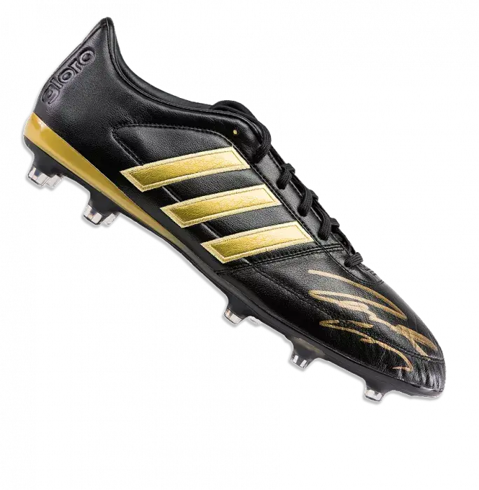 Roberto Carlos Signed Black and Gold Adidas Gloro Boot