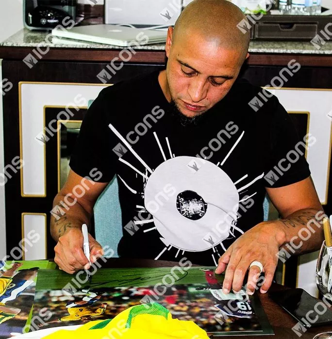 Roberto Carlos Signed Brazil Photo: Free-Kick Master