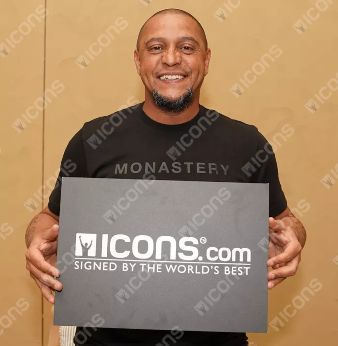Roberto Carlos Signed Plaque And Photo Frame: Brazil Legend