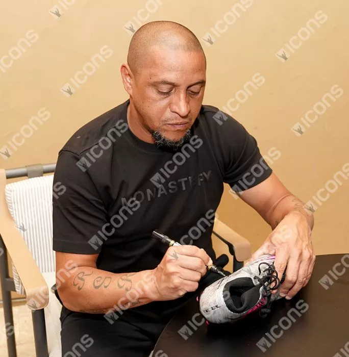 Roberto Carlos Signed Silver Nike Mercurial Superfly Boot