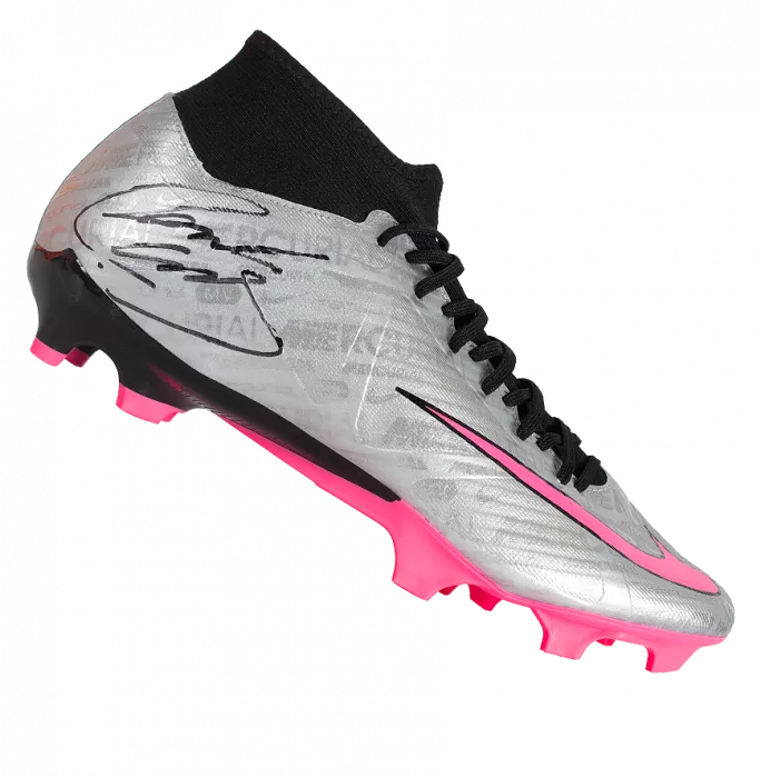 Roberto Carlos Signed Silver Nike Mercurial Superfly Boot