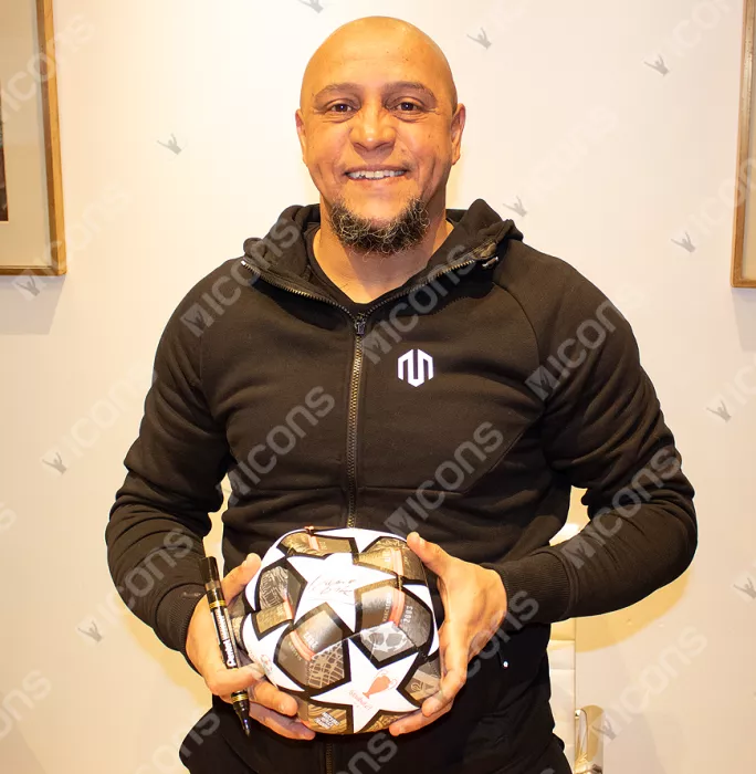 Roberto Carlos Signed UEFA Champions League Football