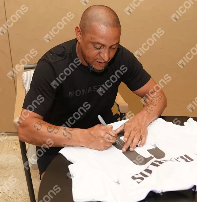 Roberto Carlos & Zinedine Zidane Signed Real Madrid Shirts In Classic Dual Frame