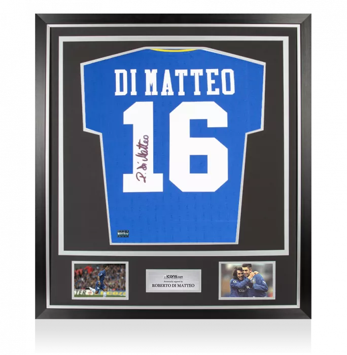 Roberto Di Matteo Back Signed Chelsea 1997-98 Home Shirt In Classic Frame