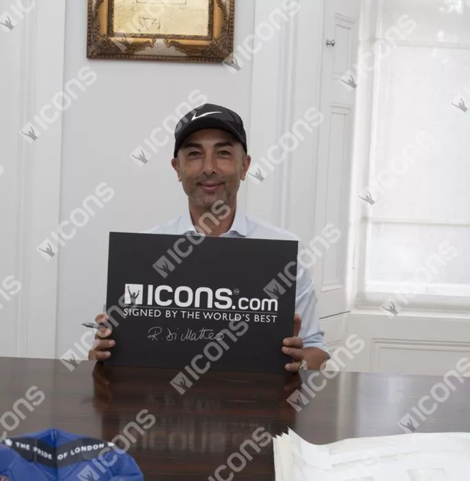 Roberto Di Matteo Front Signed Chelsea 1997-98 Home Shirt: "43 Seconds" Inscription