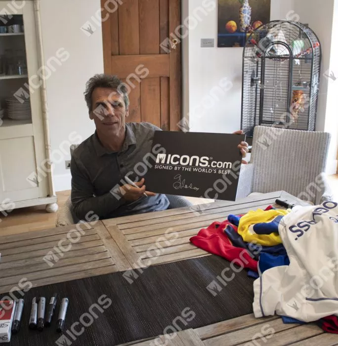 Roberto Di Matteo & Gianfranco Zola Front Signed Chelsea 1997-98 Home Shirt