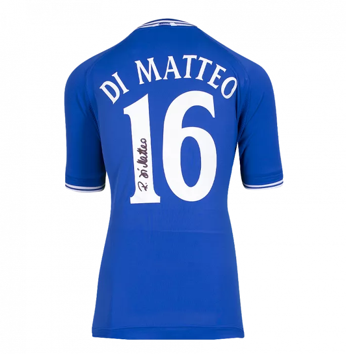 Roberto Di Matteo Official Chelsea FC Signed And Framed 2000-01 Home Shirt
