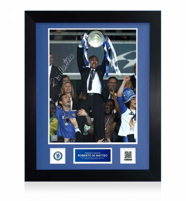 Roberto Di Matteo Official Chelsea FC Signed and Framed Photo: 2012 UEFA Champions League Winner