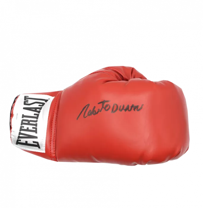 Roberto Duran Signed Everlast Red Boxing Glove