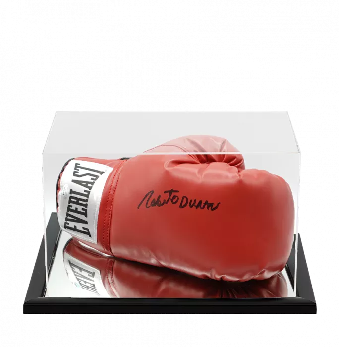 Roberto Duran Signed Everlast Red Boxing Glove In Acrylic Case
