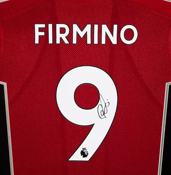 Roberto Firmino Back Signed Liverpool 2019-20 Home Shirt In Classic Frame