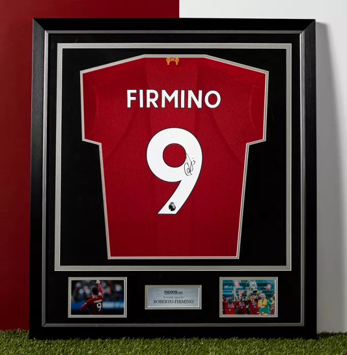 Roberto Firmino Back Signed Liverpool 2019-20 Home Shirt In Classic Frame