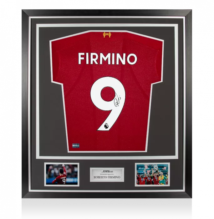 Roberto Firmino Back Signed Liverpool 2019-20 Home Shirt In Classic Frame