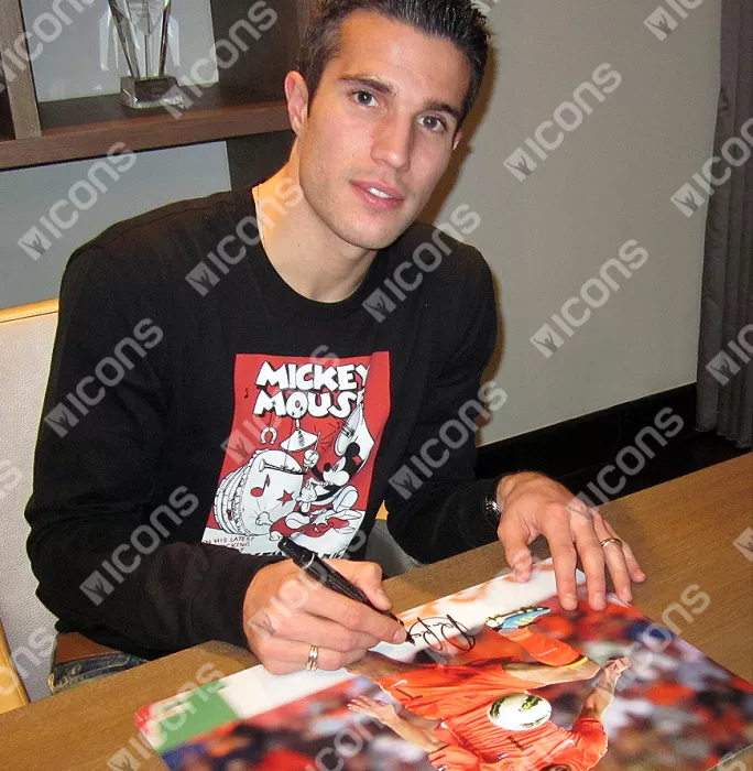 Robin Van Persie Signed Netherlands Photo In Black Wooden Frame: Master Of The Ball