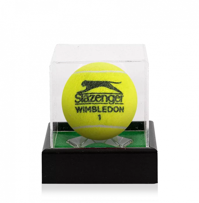 Rod Laver Signed Wimbledon Tennis Ball In Acrylic Case