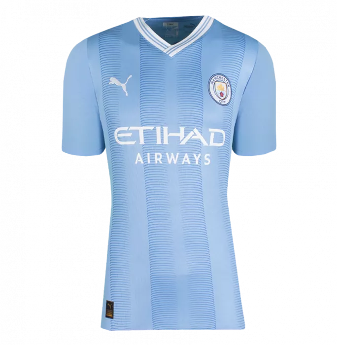 Rodri Back Signed Manchester City 2023-24 Home Shirt In Hero Frame: Option 1