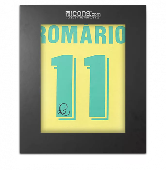 Romario Back Signed Brazil Retro Home Shirt In Deluxe Packaging