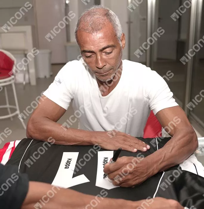 Romario Back Signed Vasco Da Gama 2001 Away Shirt In Classic Frame