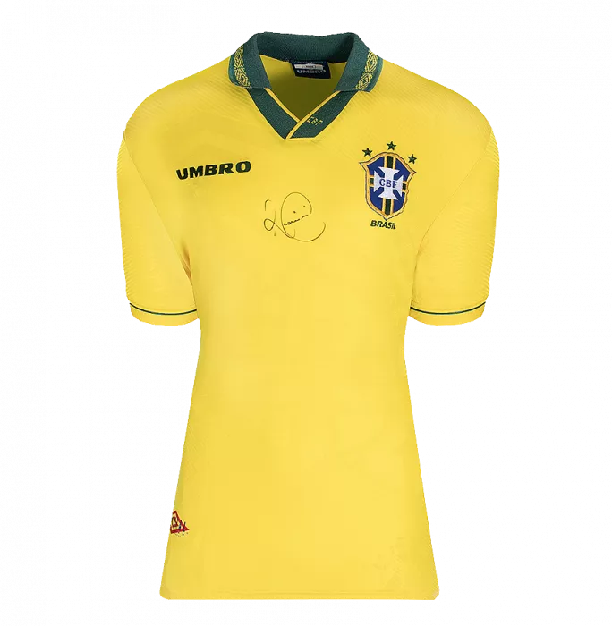 Romario Front Signed Brazil 1994 Home Shirt In Classic Frame