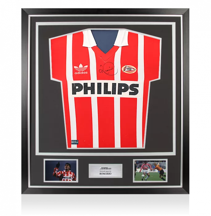 Romario Front Signed PSV Eindhoven 1992-94 Home Shirt In Classic Frame
