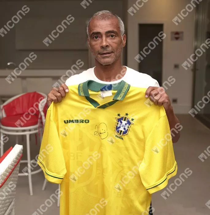 Romario Official 1994 FIFA World Cup™ Front Signed And Framed Brazil 1994 Home Shirt