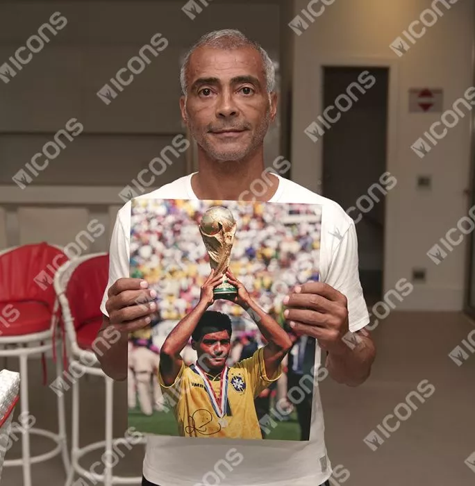 Romario Official 1994 FIFA World Cup™ Signed And Framed Brazil Photo: 1994 Winner