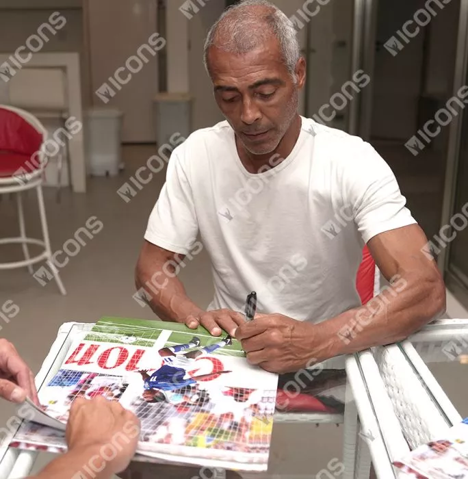 Romario Official 1994 FIFA World Cup™ Signed And Framed Brazil Photo: Quarter Final Goal V The Netherlands