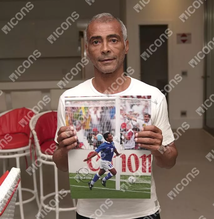Romario Official 1994 FIFA World Cup™ Signed And Framed Brazil Photo: Quarter Final Goal V The Netherlands