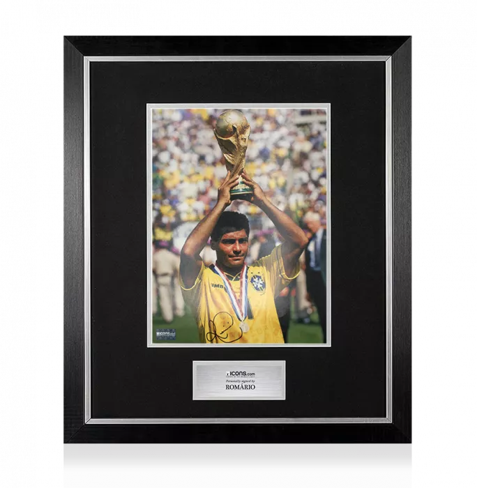 Romario Signed Brazil Photo In Premium Photo Frame: 1994 FIFA World Cup Winner